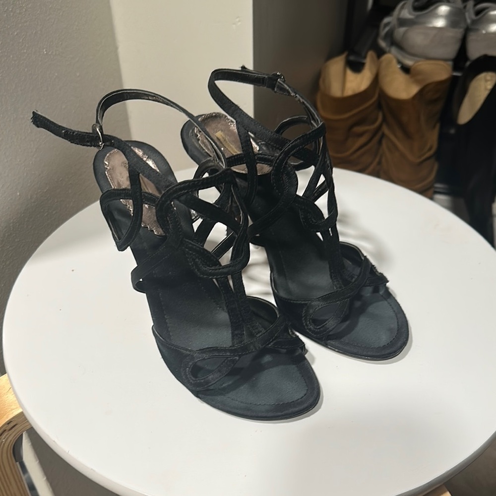 Max Studio Black Strappy Heeled Sandals
